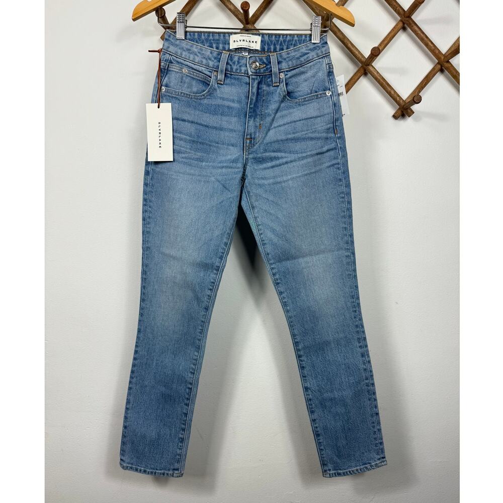 New SLVRLAKE Lou Lou Mid-Rise Slim Jeans in Country Roads Size 24